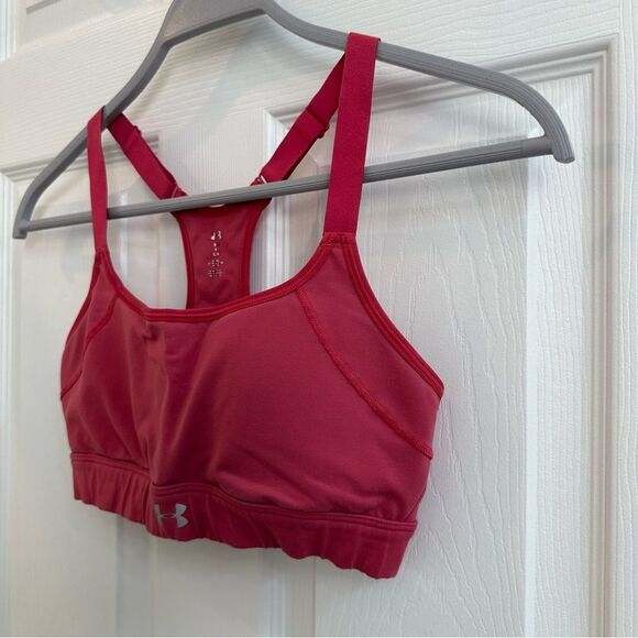 Under Armour Women’s pink UA Reflect Mid Sports Bra size small - Picture 2 of 8